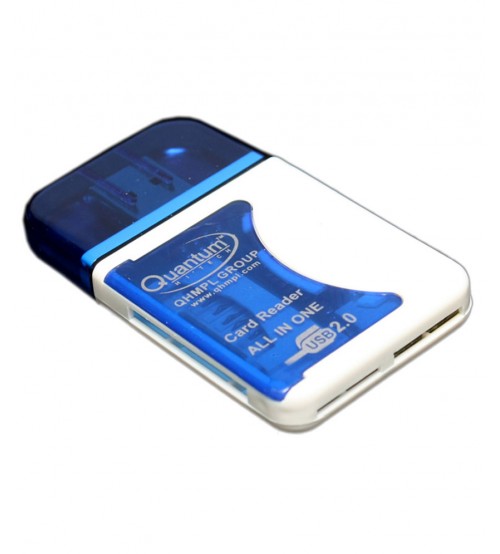 Quantum QHM5088 Memory Card Reader, White & Blue